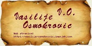 Vasilije Osmokrović vizit kartica